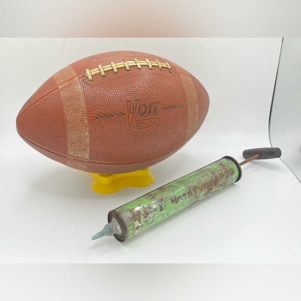 Vintage Voit Official NFL Football 13 lbs w/ BP 20 Hand Pump & Kicking Tee Retro